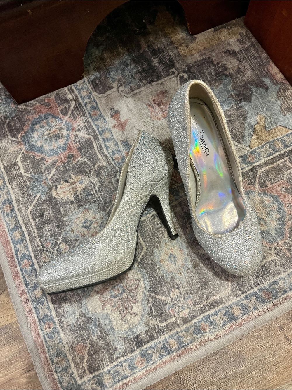 Hot Tomato rhinestone heel
